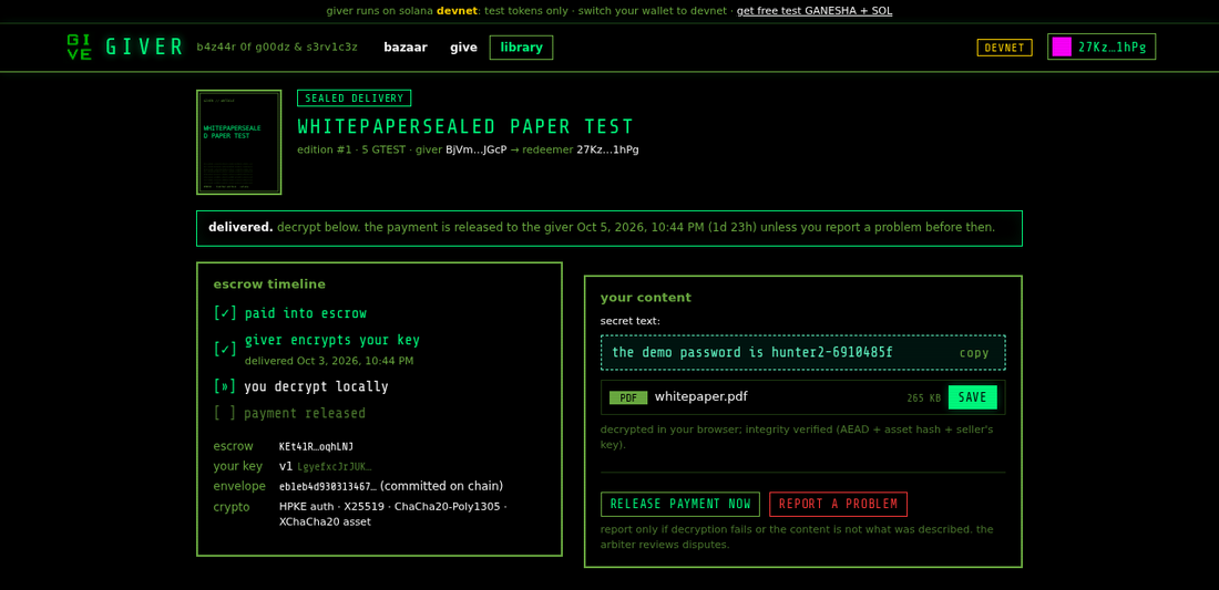 decrypted delivery